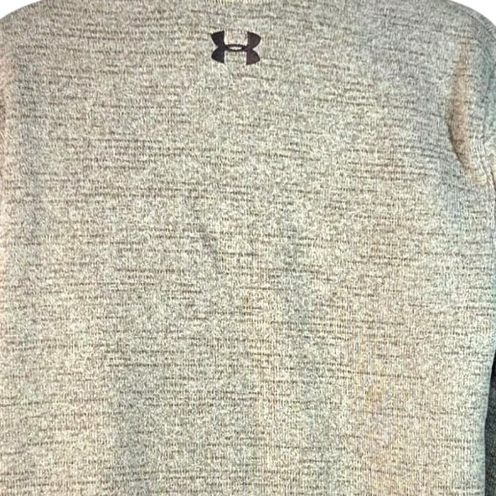 Under Armour Mens Specialist Henley 1/4 Zip Pullover M Tan Taupe Zip Pocket - Picture 4 of 7